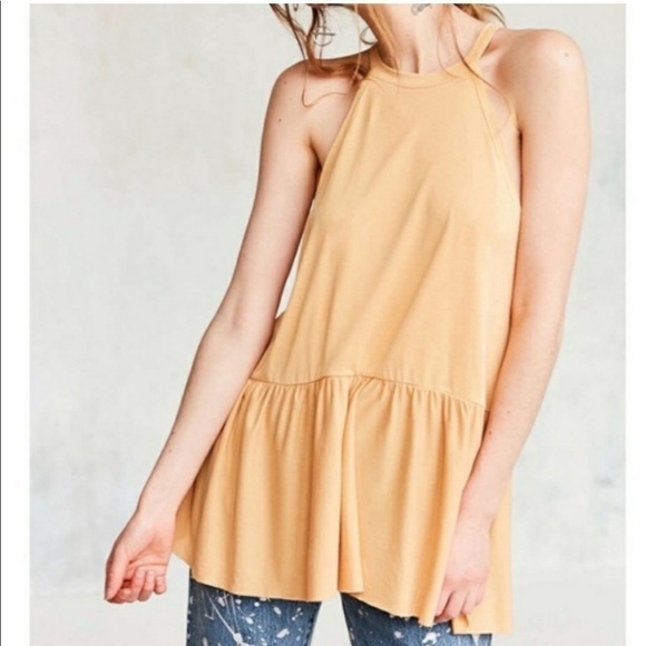 Kimchi Blue Urban Outfitters Moonchild Babydoll Tank Top Golden - Picture 1 of 7